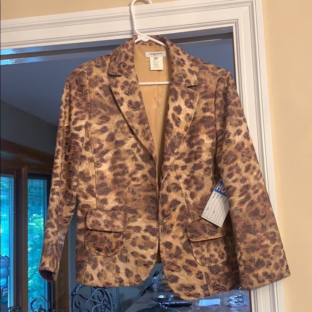 Designer leopard print  jacket made in France.